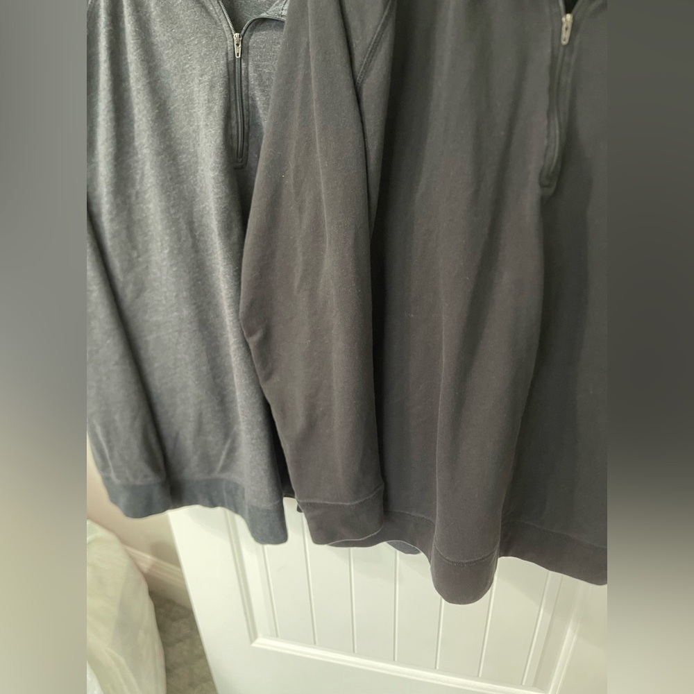 Gray and Black Quarter-Zip Pullovers - image 4